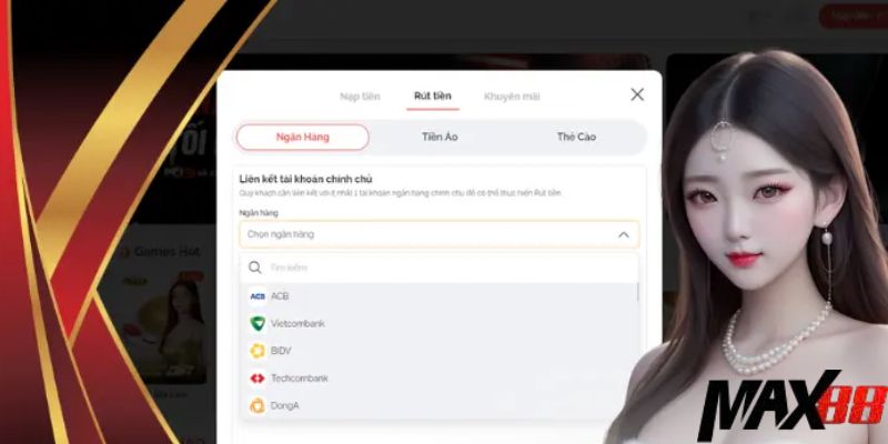 Bạn cần đăng nhập tài khoản để tiến hành nạp rút tiền Max88